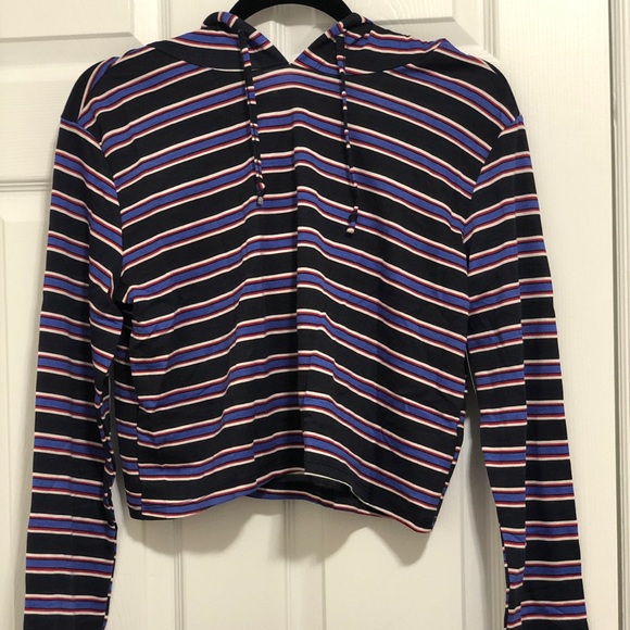 NEW Striped crop hoodie - Picture 1 of 2